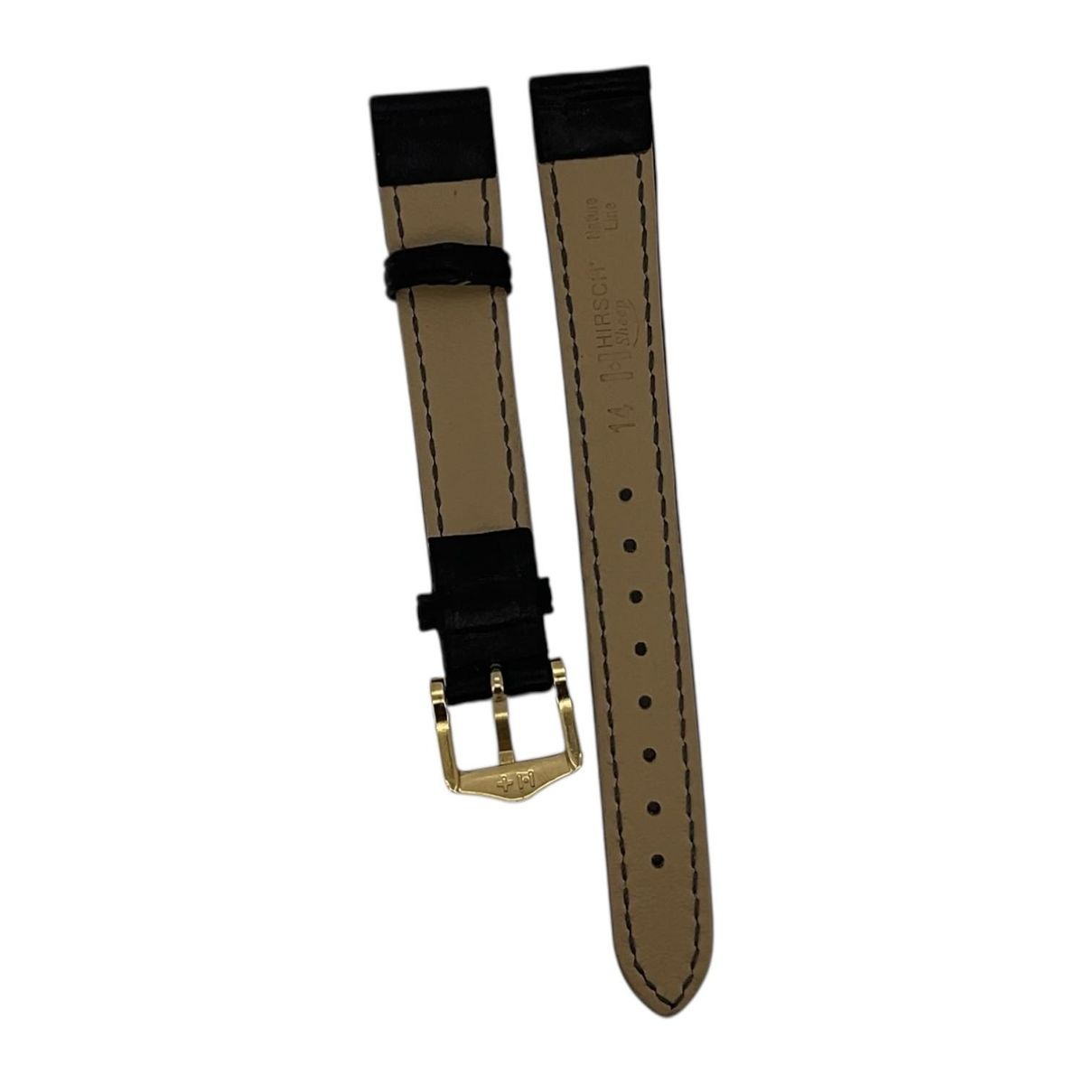 GENERICO - Correa Reloj Hirsch Sheep M Hebilla Dorada 14mm