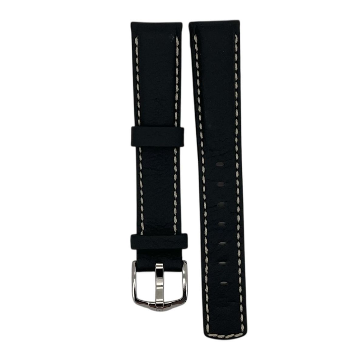 GENERICO - Correa Reloj Hirsch Mariner L Hebilla Plateada 18mm