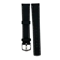 GENERICO - Correa Reloj Hirsch Mariner L Hebilla Plateada 18mm