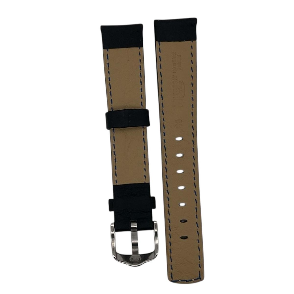 GENERICO - Correa Reloj Hirsch Mariner L Hebilla Plateada 18mm