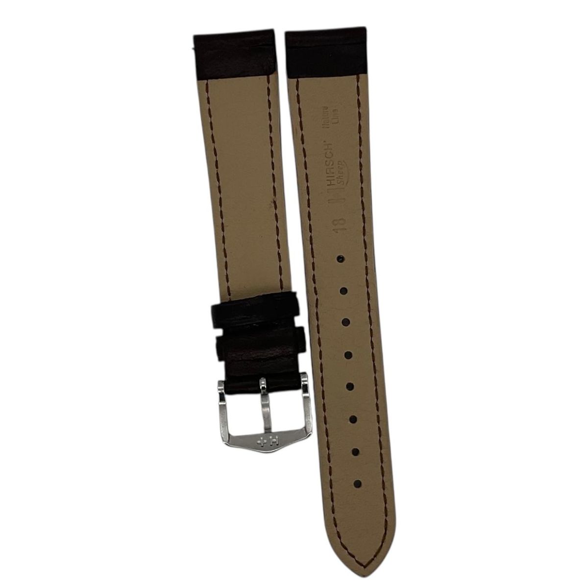 GENERICO - Correa Reloj Hirsch Sheep L Hebilla Plateada 18mm