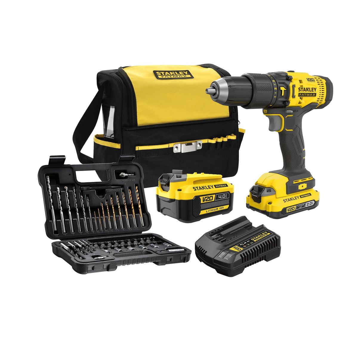 STANLEY - Kit taladro percutor 13mm 20V + acces STANLEY SCD711DMSA-B2