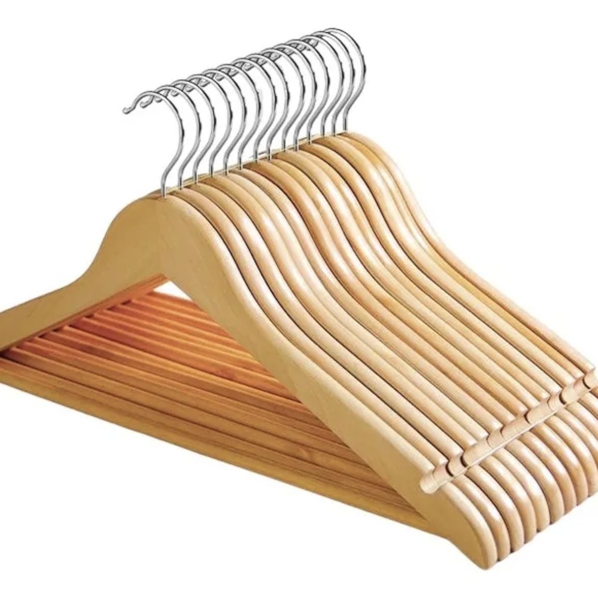 OKAY - Colgadores Ganchos Ropa Madera Antideslizantes X 21 U