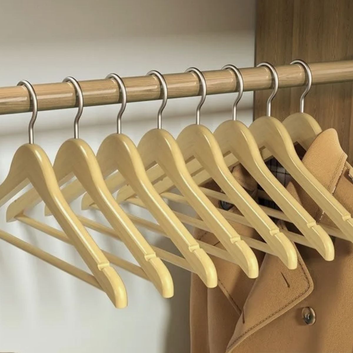 OKAY - Colgadores Ganchos Ropa Madera Antideslizantes X 21 U