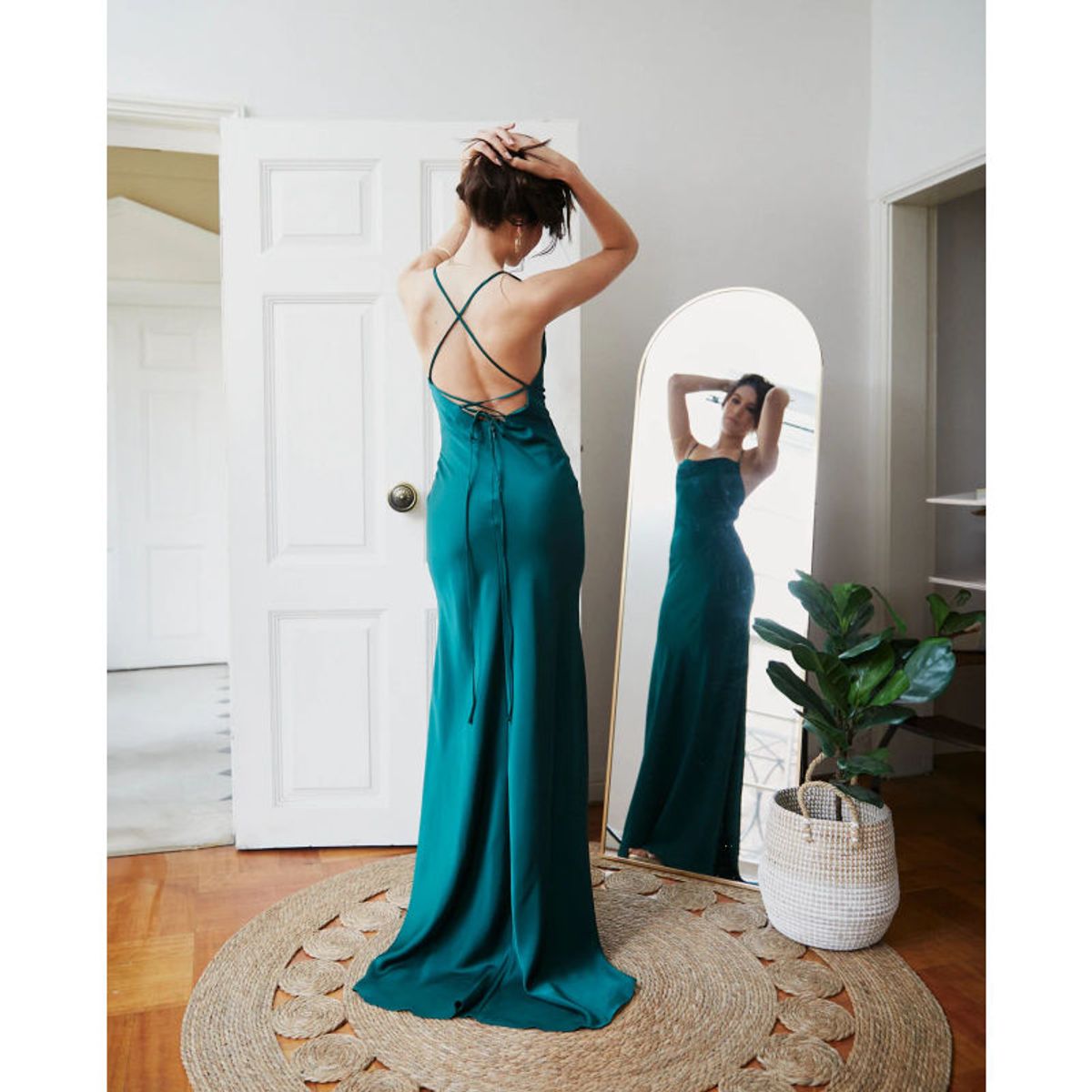 MI PLACARD - Vestido Largo de Fiesta Alina Verde Oscuro