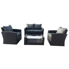 GENERICO - Juego terraza living 4 persona+Mesa símil Ratan Bighouse