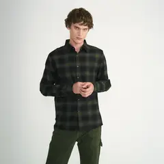 ELLUS - Camisa Hombre Manga Larga Regular Cuadros