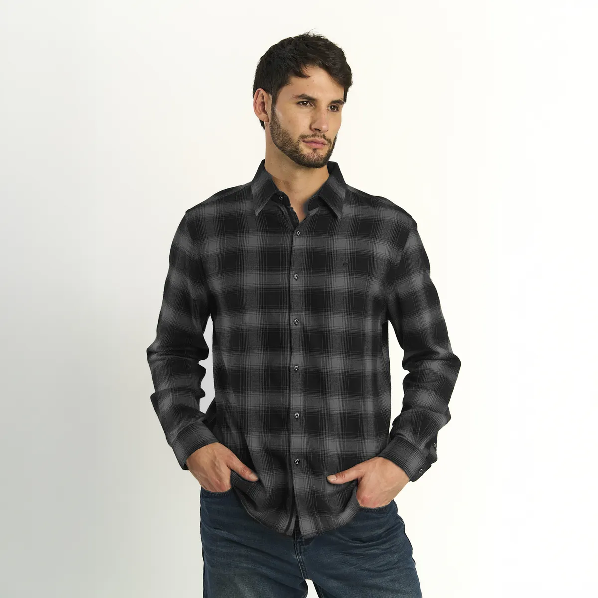 ELLUS - Camisa Ellus Hombre Manga Larga Regular Cuadros