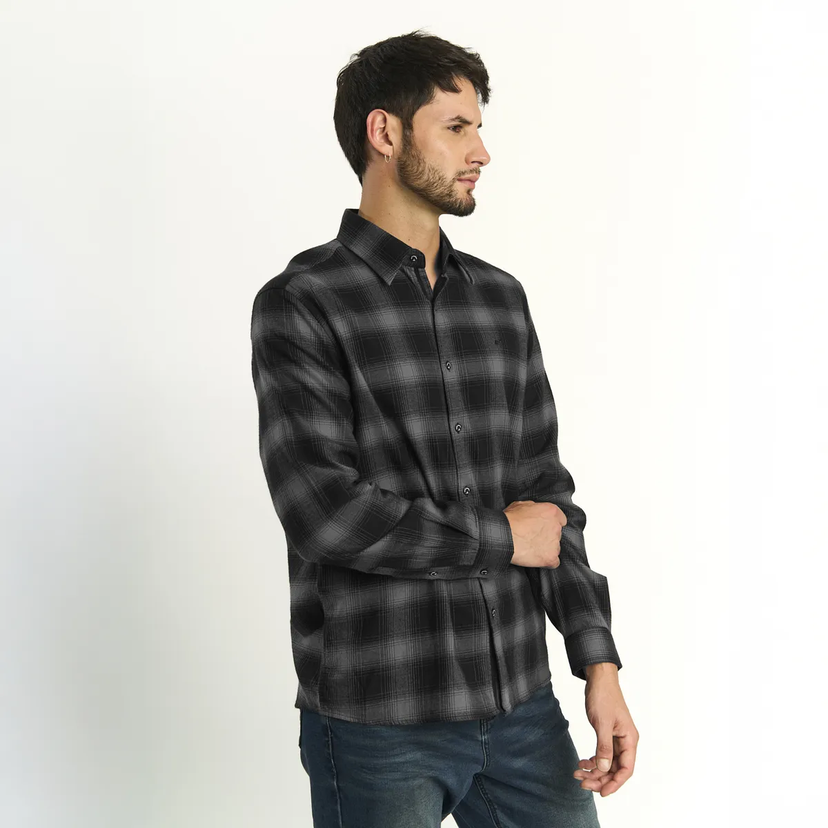 ELLUS - Camisa Ellus Hombre Manga Larga Regular Cuadros