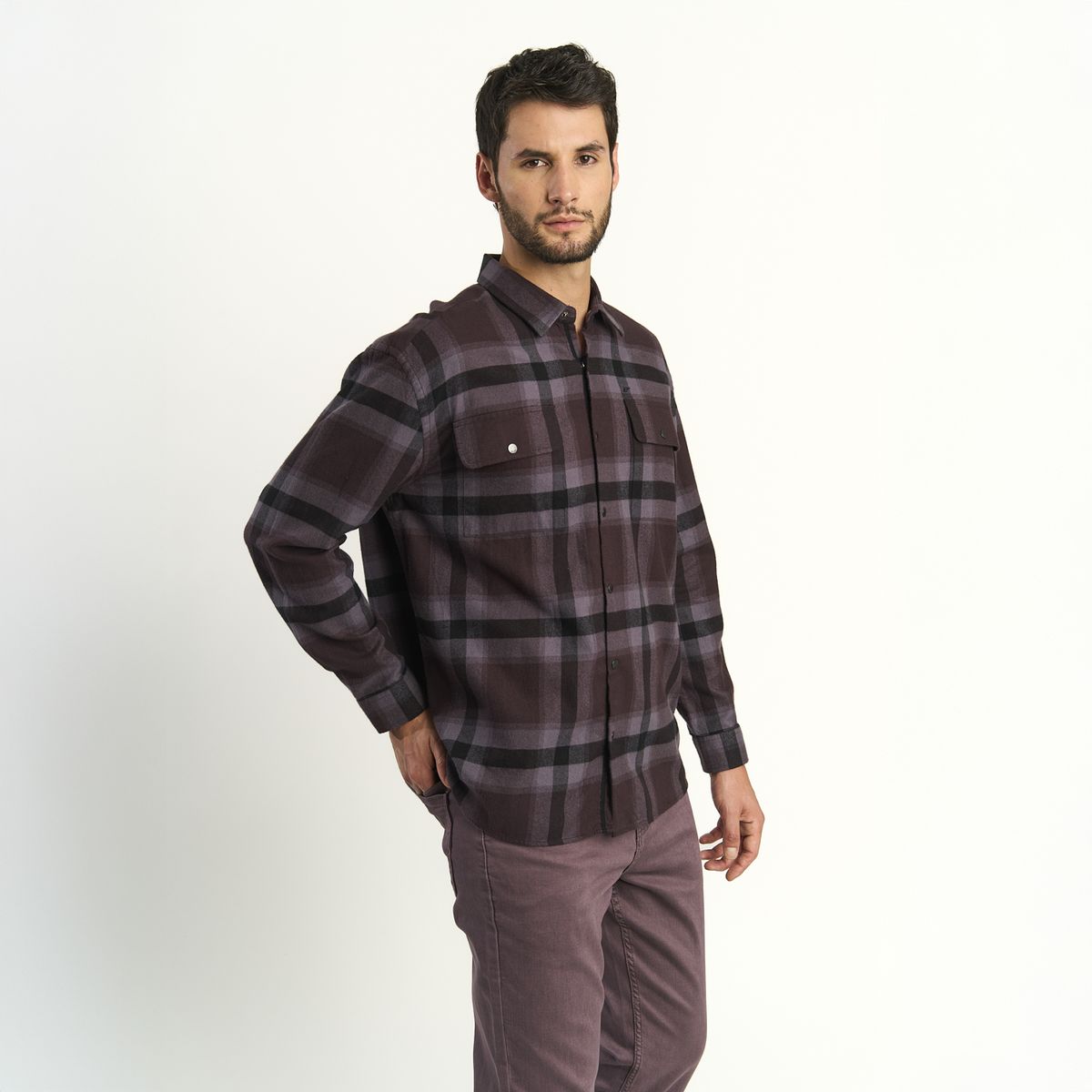 ELLUS - Camisa Ellus Hombre Cuadro Grande Flannel