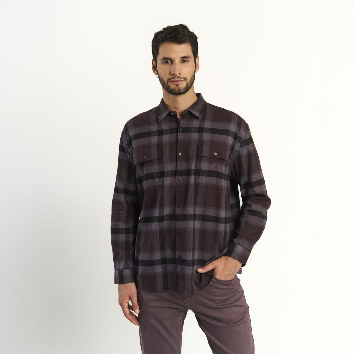 ELLUS - Camisa Ellus Hombre Cuadro Grande Flannel