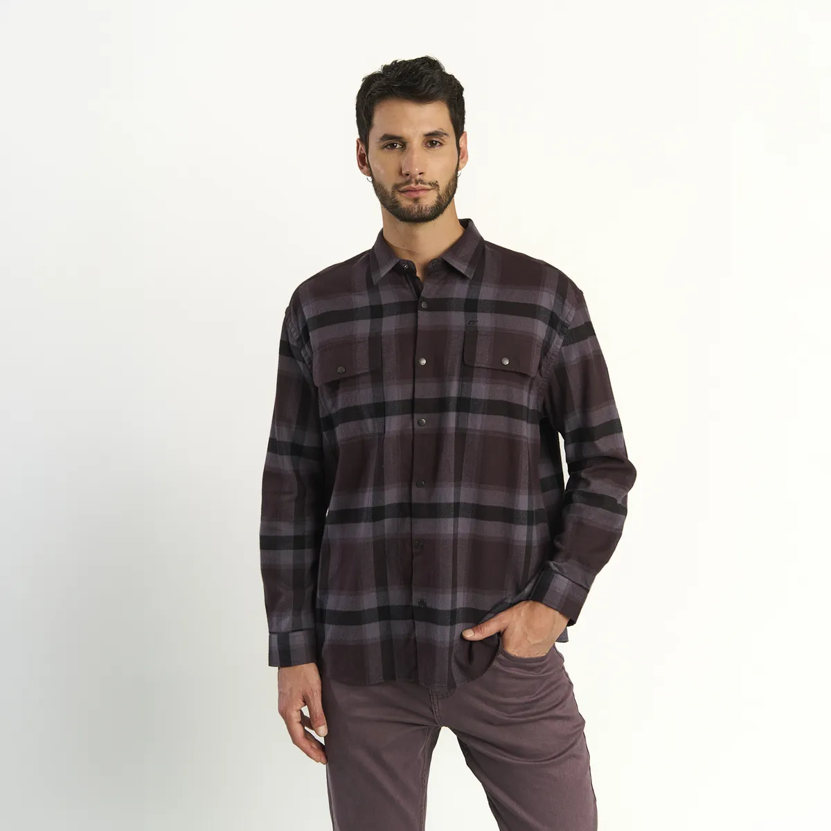 ELLUS - Camisa Ellus Hombre Cuadro Grande Flannel