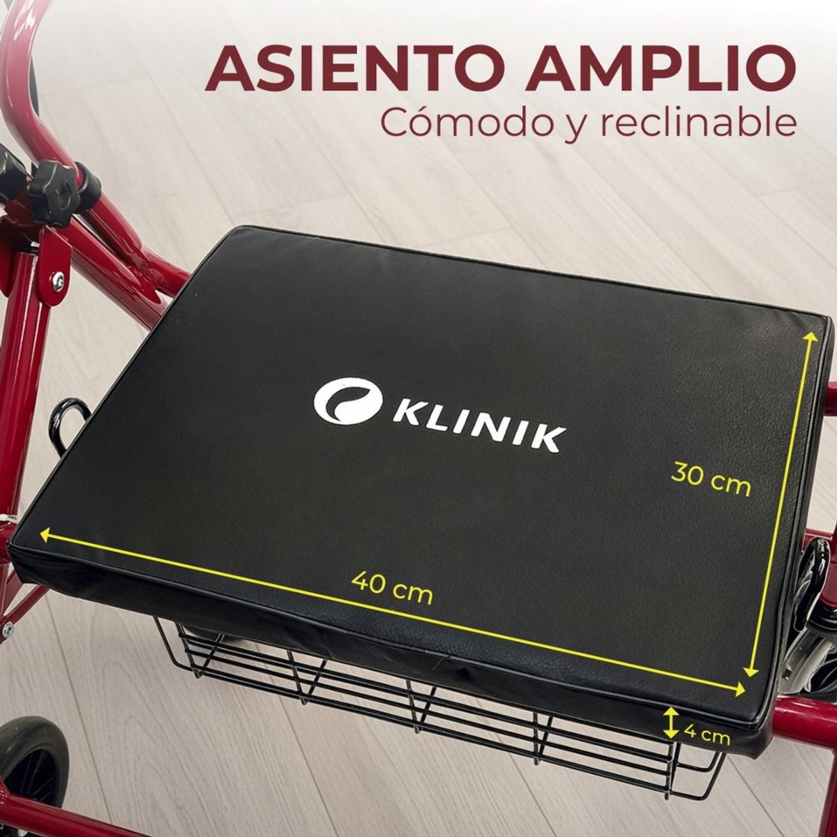 HOMEBRANDT - Burrito Andador Ortopedico Adulto 4 Ruedas Y Frenos  Asiento