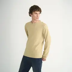 ELLUS - Polera Hombre Manga Larga Maxi Pique Logo E