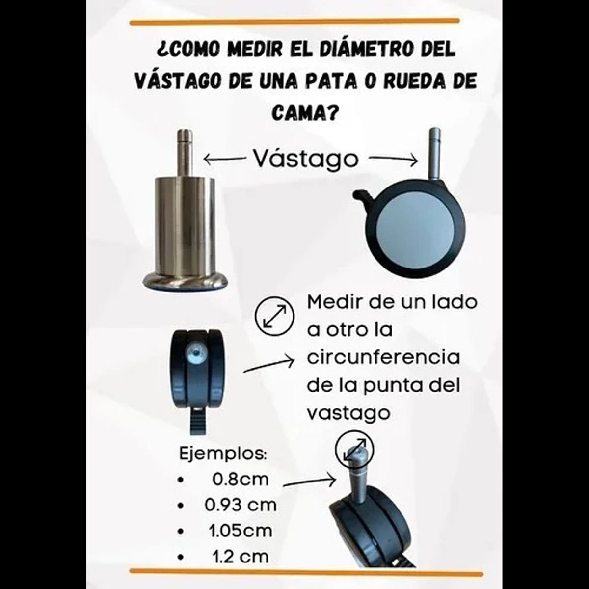 ROSEN - Rueda Tfx Para Cama Rosen Cic Con Freno - Vástago 1.2 Cm