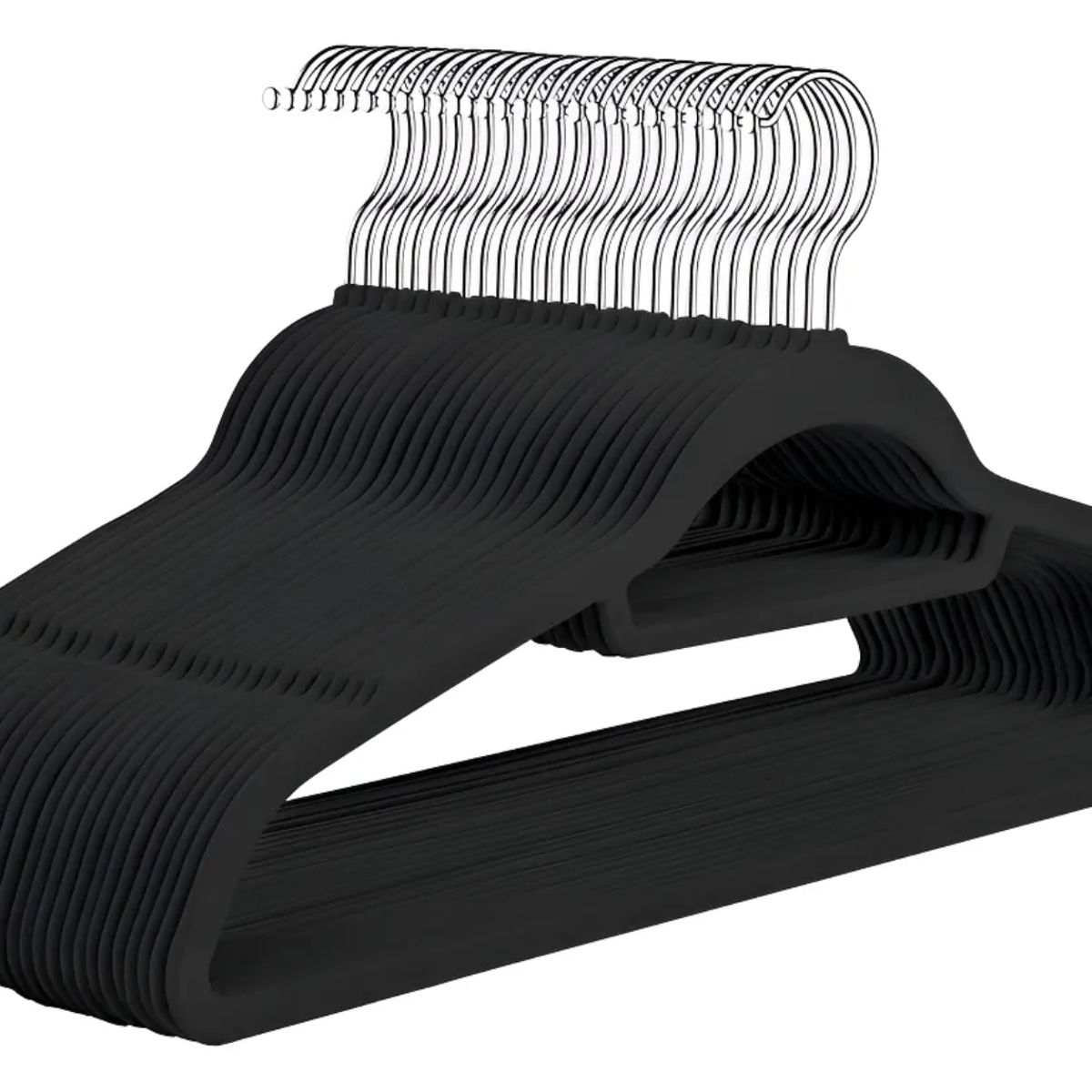 OKAY - Pack 20 Colgadores De Ropa Perchas Terciopelo Antideslizante Color Negro
