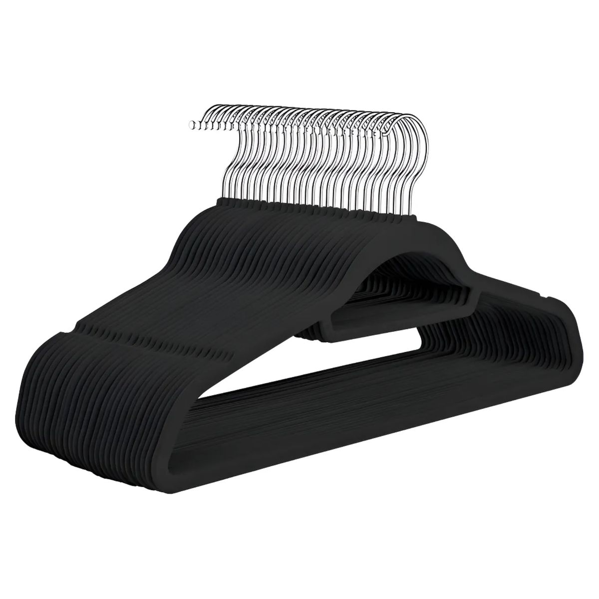 OKAY - Pack 20 Colgadores De Ropa Perchas Terciopelo Antideslizante Color Negro