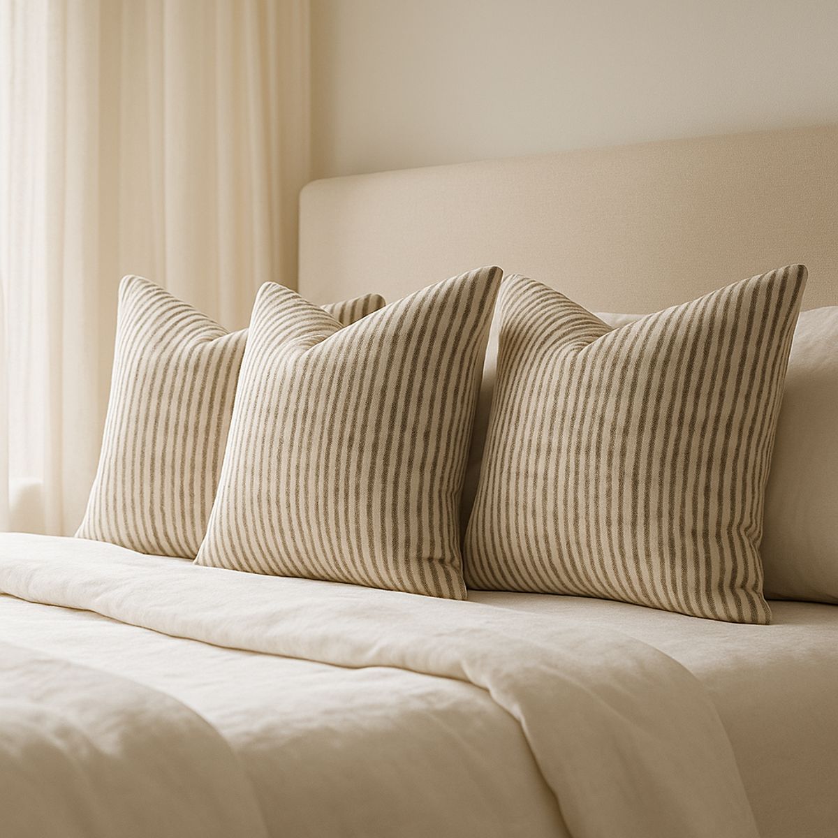 ARMONIA - Juego 3 Fundas Marrón Chenille Decorativas 45x45cm 785