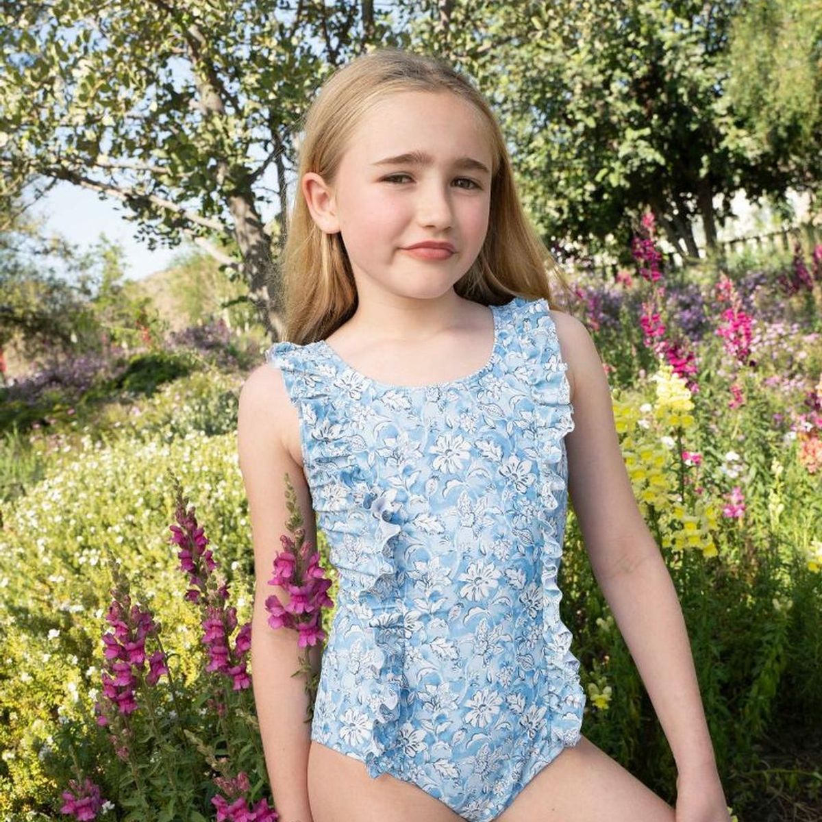 WAPPY TIENDA - TRAJE DE BAÑO KIDS RUFFLE SS26 CELESTE