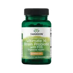SWANSON - PROBIOTICO ULTIMATE 16 CEPAS CON FOS 3.2 BILLIONES CFU 60 CPS VEGANAS -