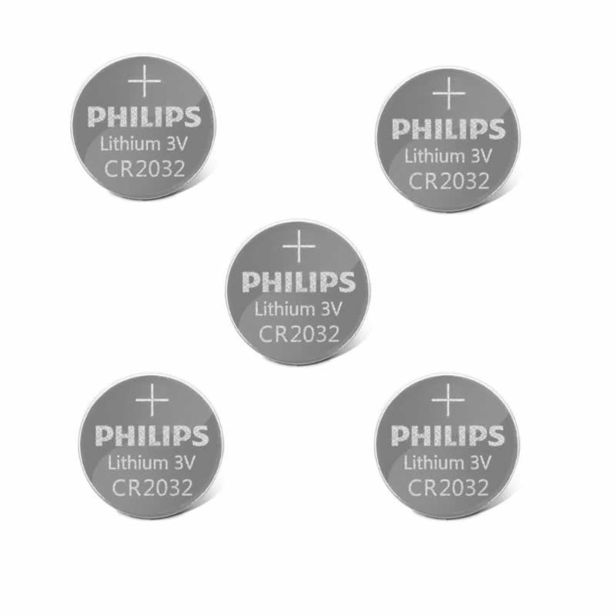 PHILIPS - Pack 5 Pilas Cr 2032 Philips Lithium CR2032 DL2032