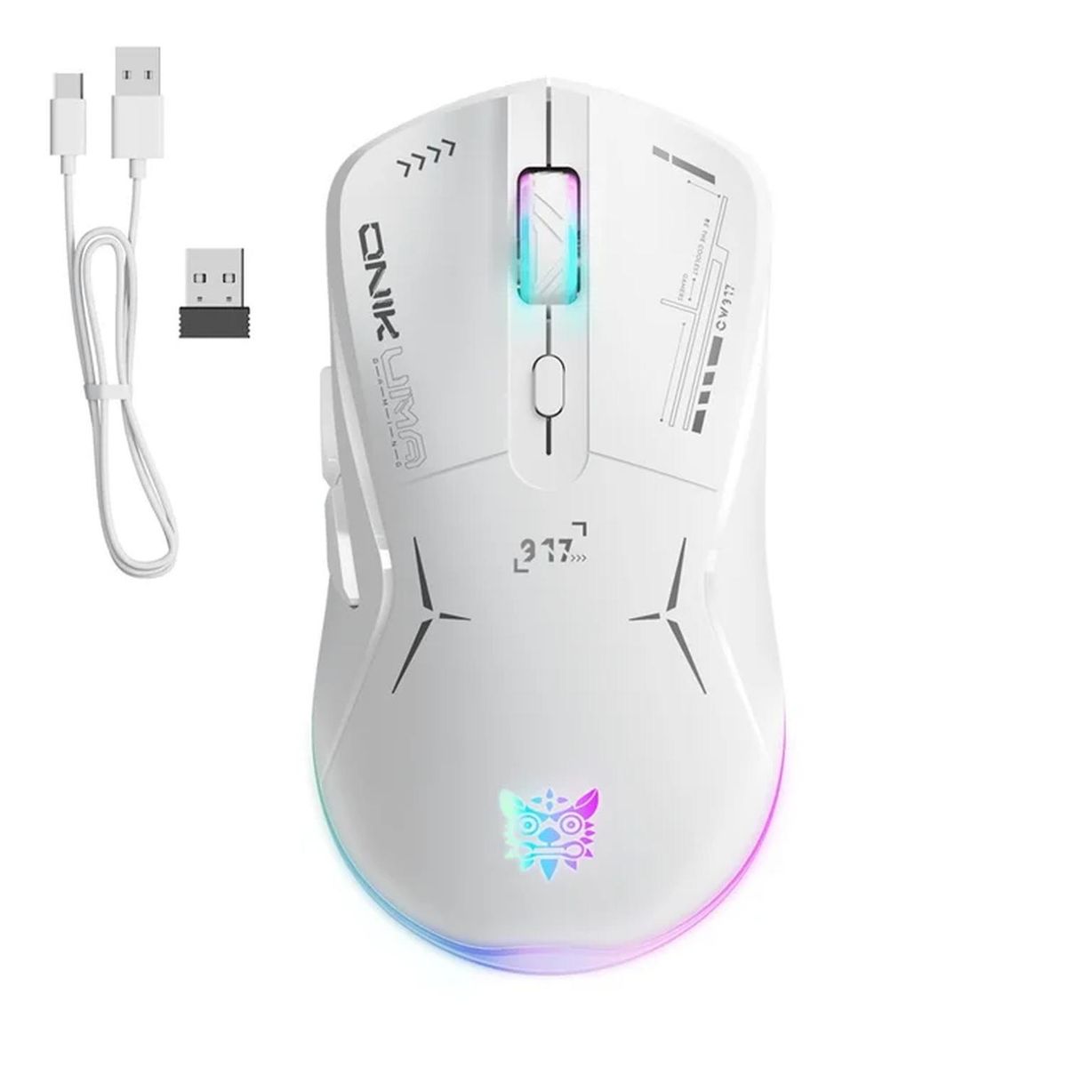 ONIKUMA - Mouse Gamer Inalámbrico Onikuma CW917 - Blanco