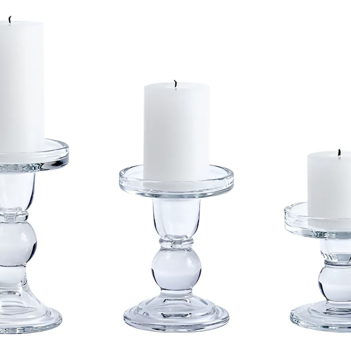 OKAY - Pack 3 Velones Velas Cirios Alto 10cm * Ancho 5cm Blanco Fragancia No Liso