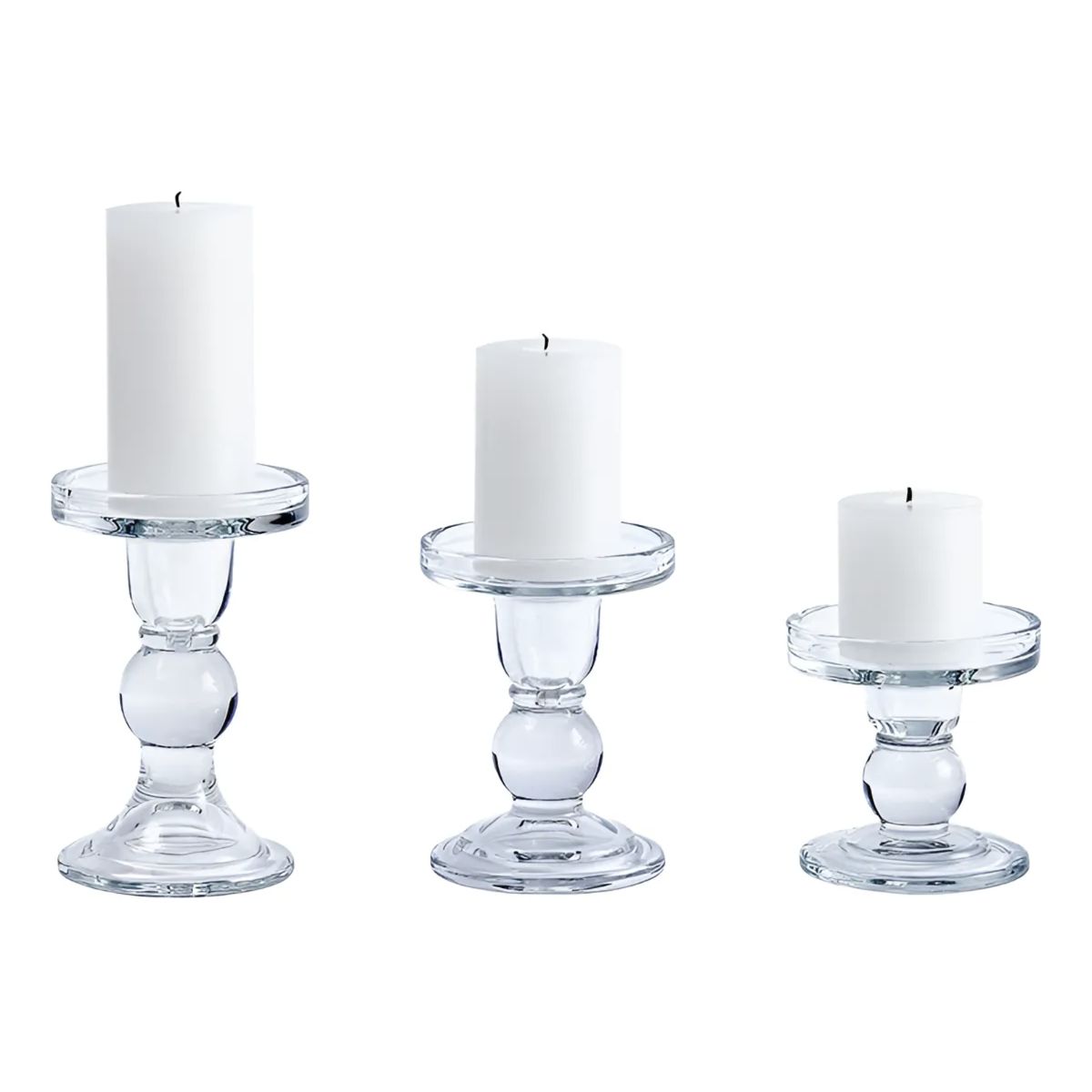 OKAY - Pack 3 Velones Velas Cirios Alto 10cm * Ancho 5cm Blanco Fragancia No Liso