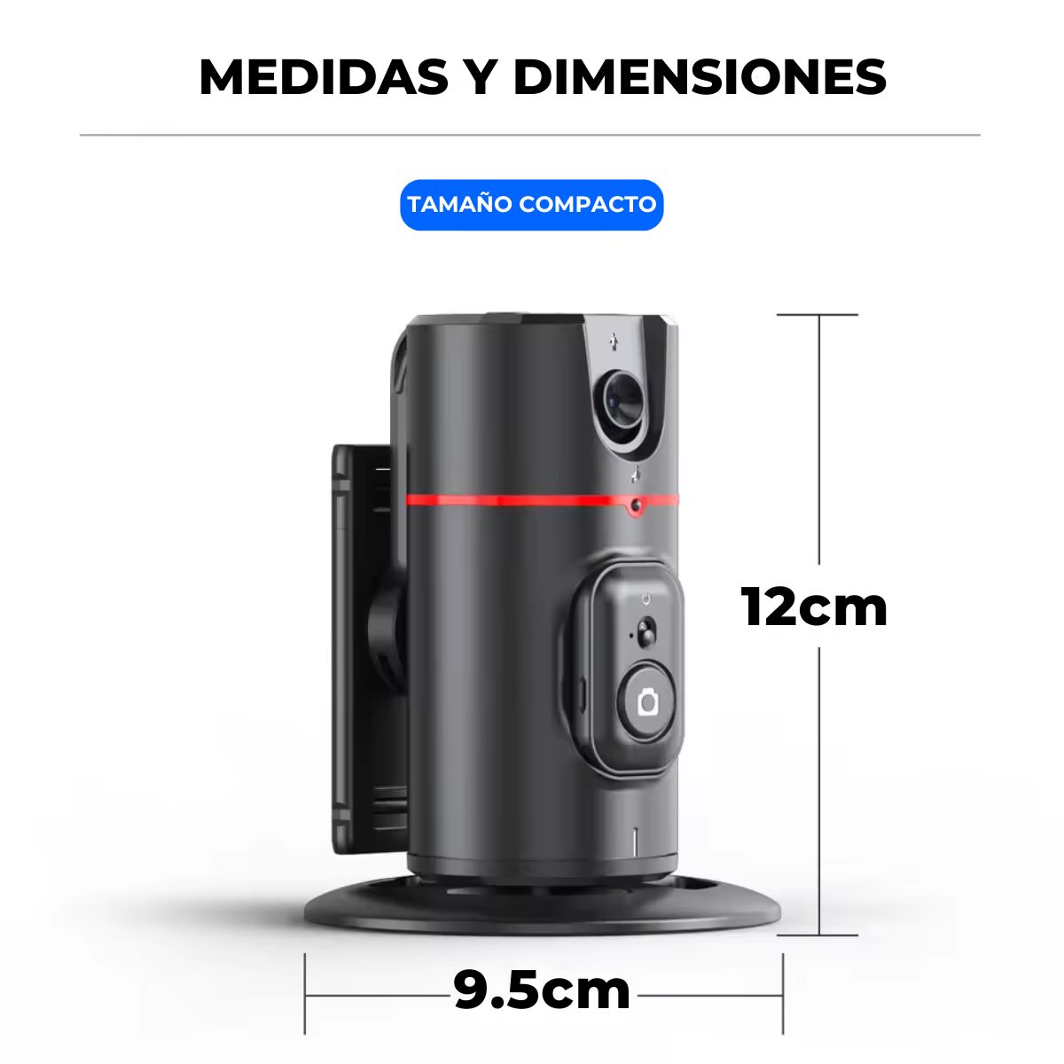 GENERAL - Trípode Seguimiento Facial 360° Ia Para Videos Y Live Negro