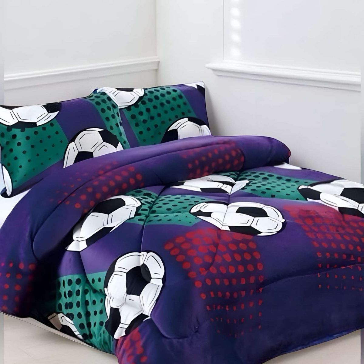 GENERICO - COBERTOR ELEGANTE DE INVIERNO DISEÑO PELOTA NIÑO PLUSH CON CHIPORRO PLAZA Y MEDIA S43