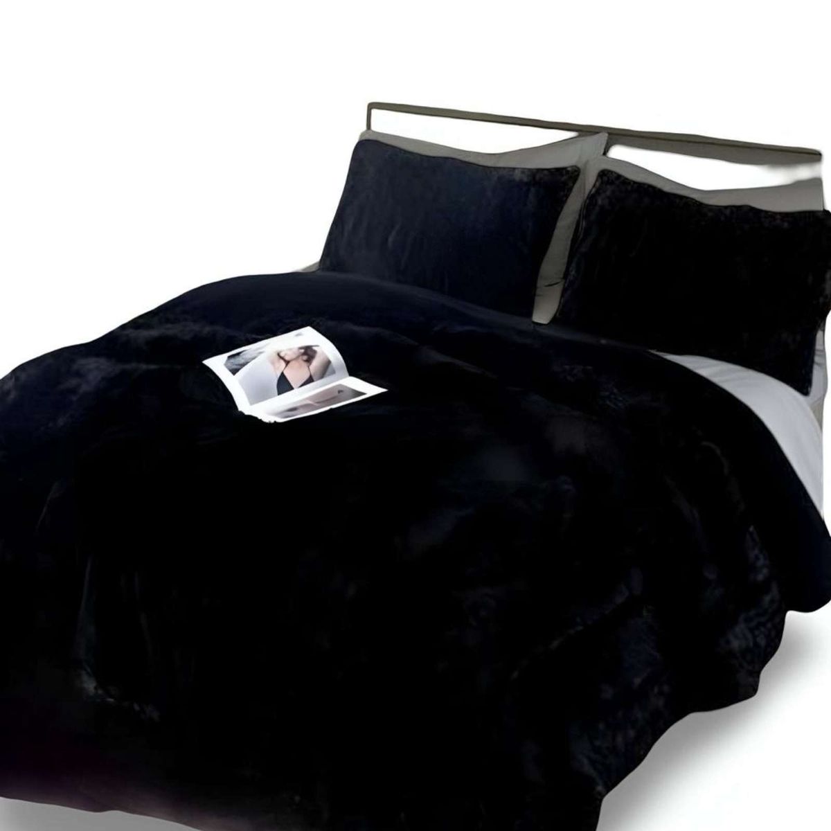 GENERICO - COBERTOR ELEGANTE CHIPORRO UNICOLOR PELUDO DE INVIERNO PLAZA Y MEDIA S59