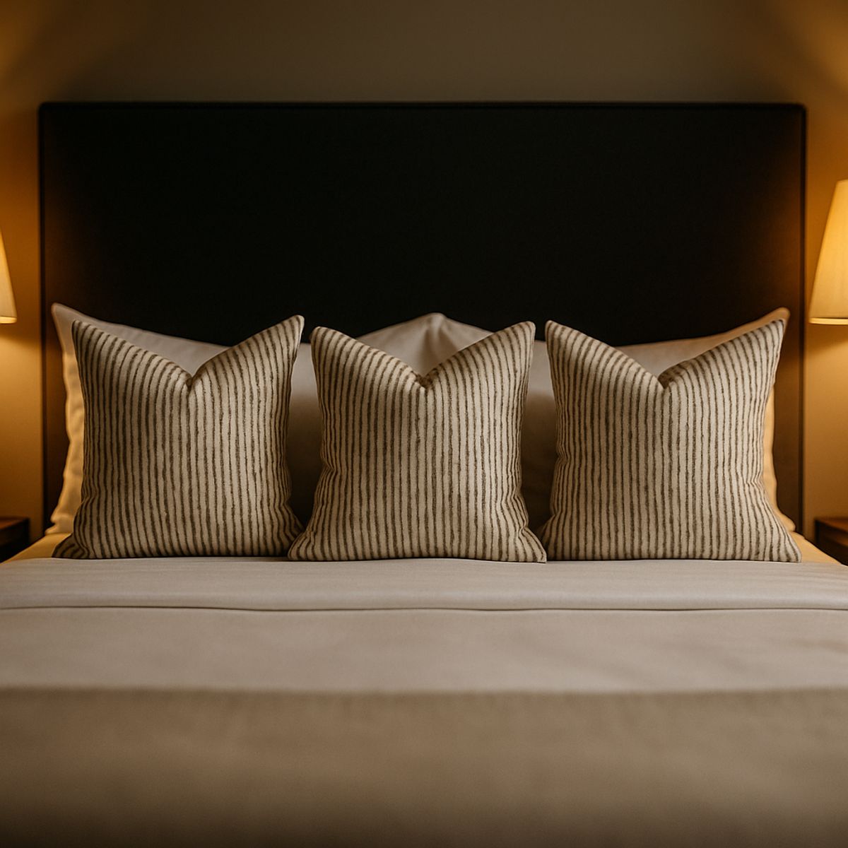 ARMONIA - Pack 3 Fundas Estilo Chenille Marrón Elegante 45x45cm 785