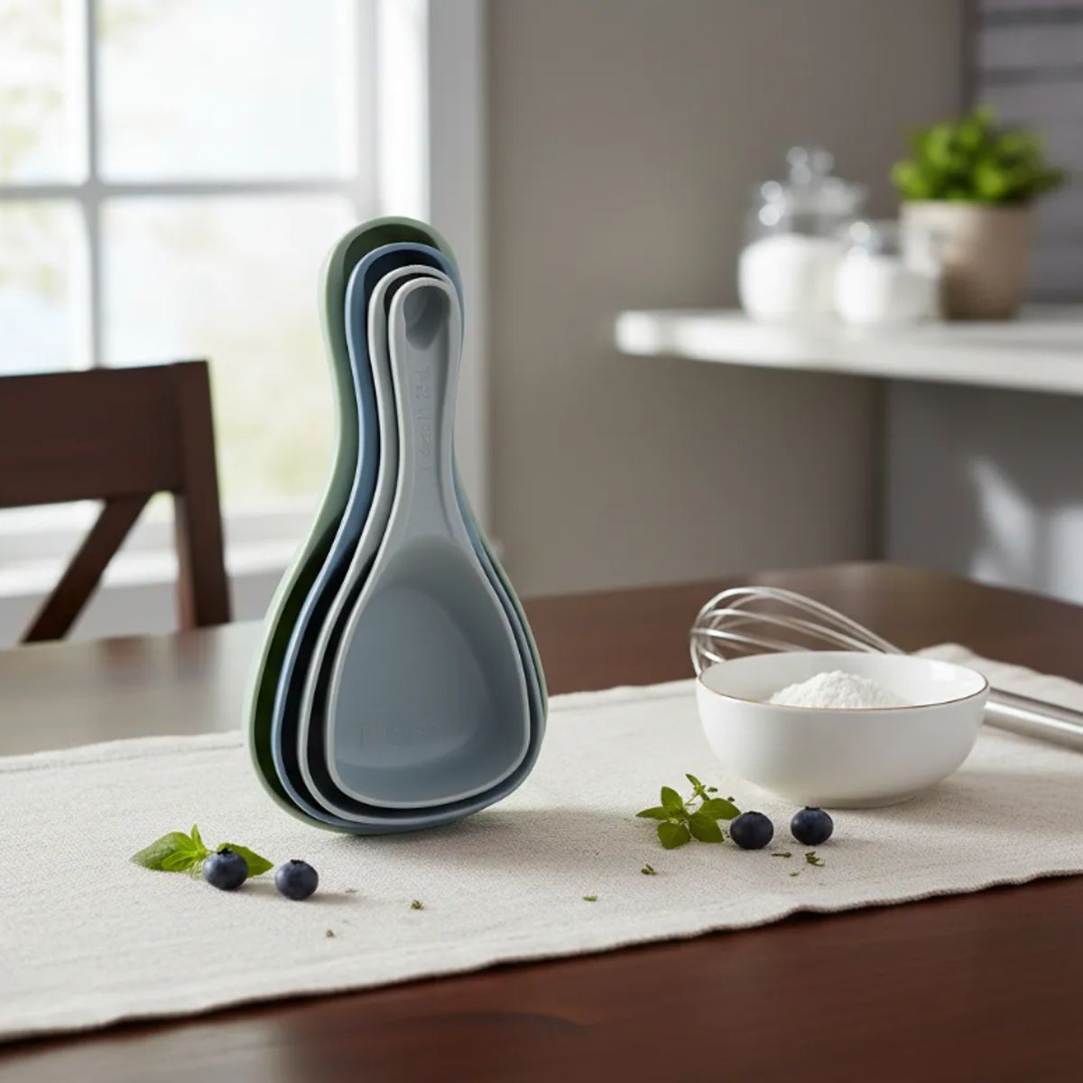 GENERICO - Set de cucharas medidoras apilables de plástico para cocina