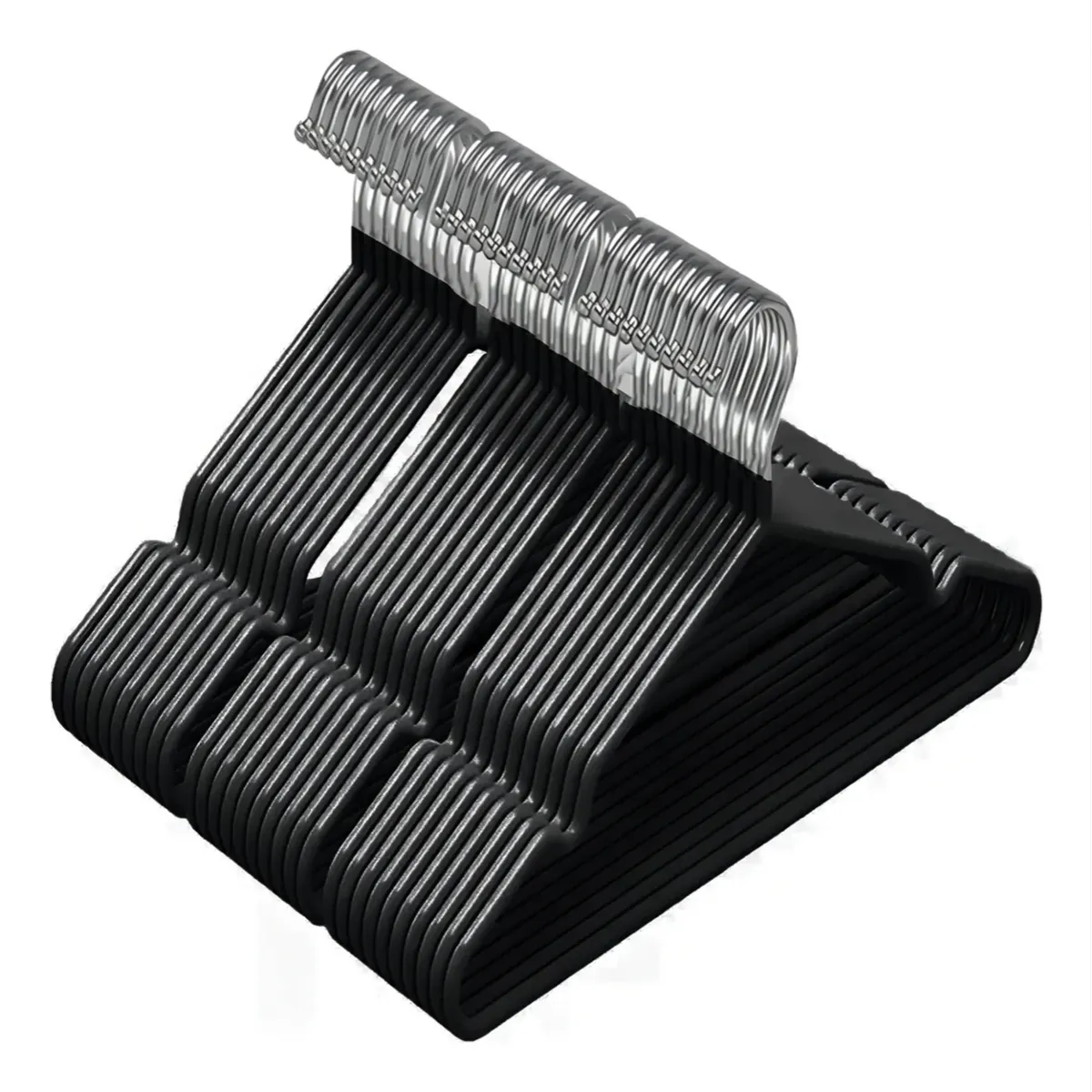 OKAY - Ganchos, Colgadores Para Ropa Antideslizante 100 Unidades Color Negro