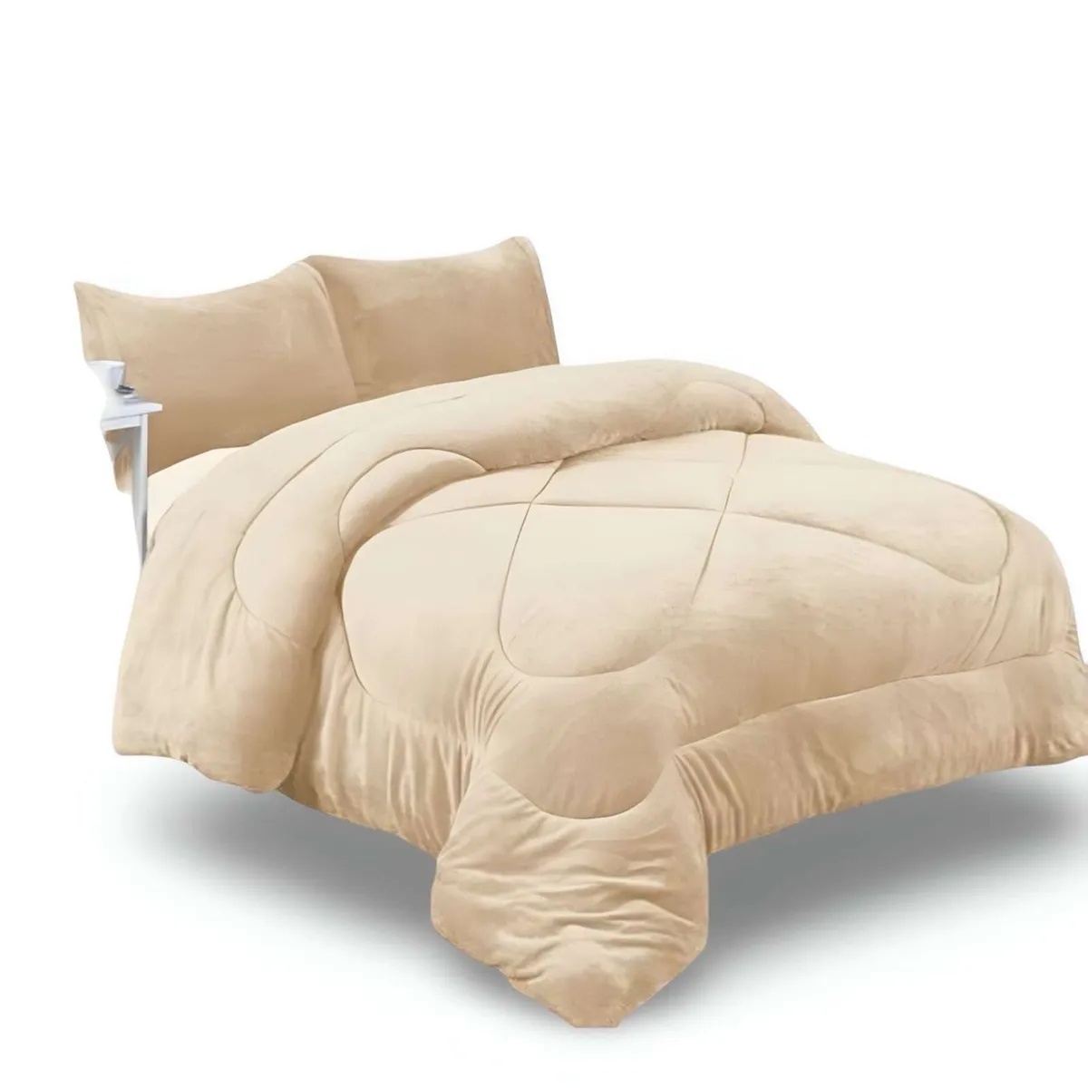 GENERICO - COBERTOR ELEGANTE DE INVIERNO UNICOLOR PLUSH CON CHIPORRO PLAZA Y MEDIA S53