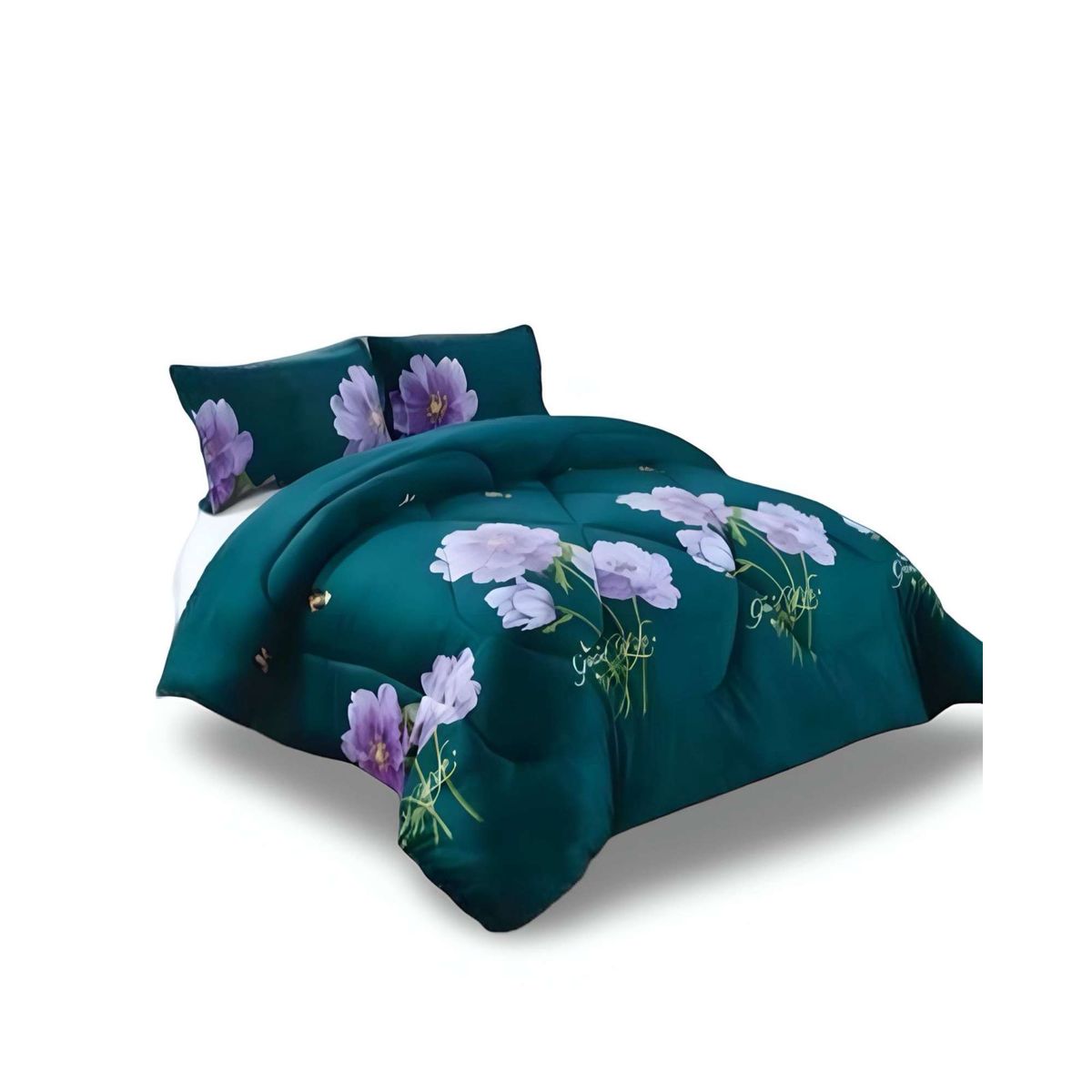GENERICO - COBERTOR DE INVIERNO DISEÑO FLORES PLUSH CON CHIPORRO PLAZA Y MEDIA S46