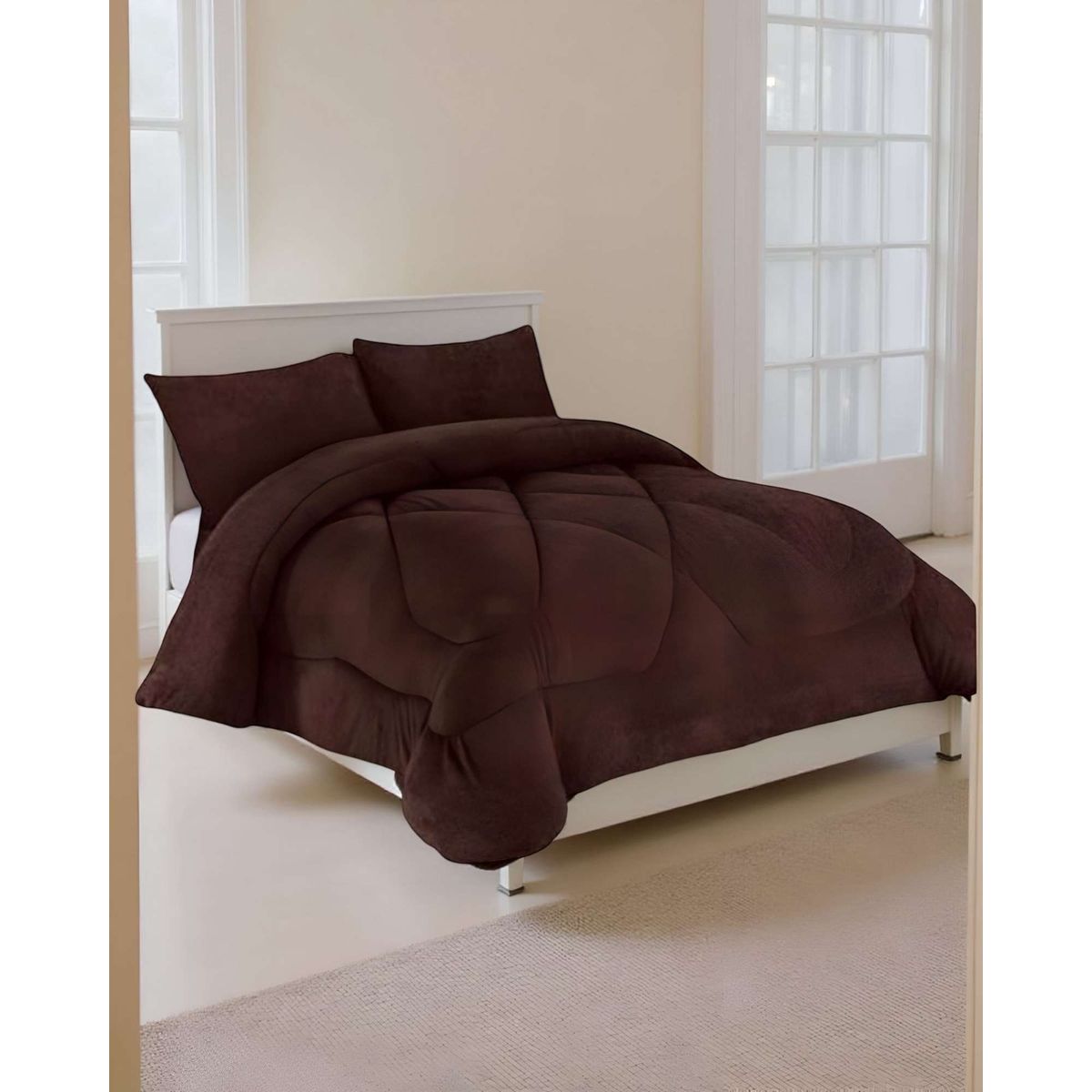 GENERICO - COBERTOR DE INVIERNO UNICOLOR PLUSH CON CHIPORRO PLAZA Y MEDIA S51