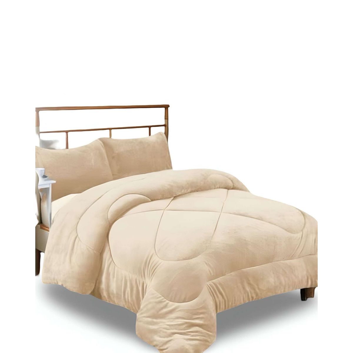 GENERICO - COBERTOR DE INVIERNO UNICOLOR PLUSH CON CHIPORRO PLAZA Y MEDIA S53