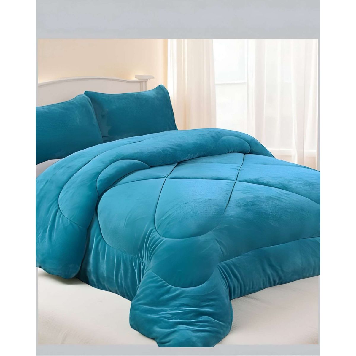 GENERICO - COBERTOR DE INVIERNO UNICOLOR PLUSH CON CHIPORRO PLAZA Y MEDIA S54
