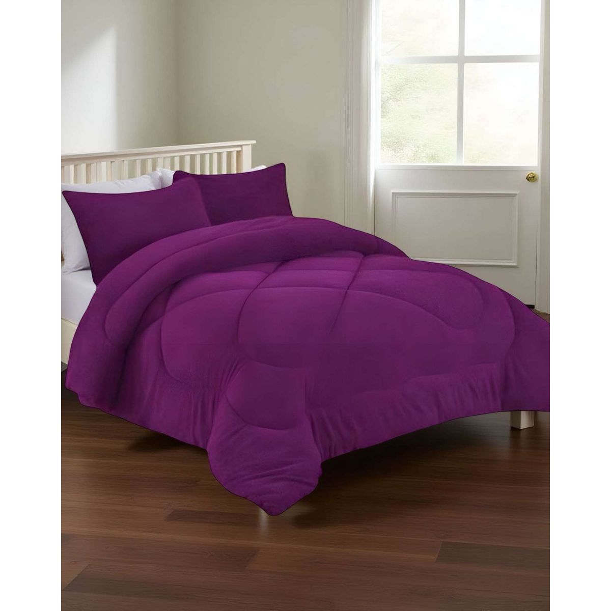 GENERICO - COBERTOR DE INVIERNO UNICOLOR PLUSH CON CHIPORRO PLAZA Y MEDIA S56