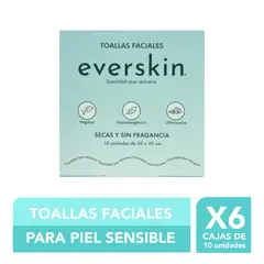 EVERSKIN - Pack 6 Toallas Faciales Premium 10 Unidades