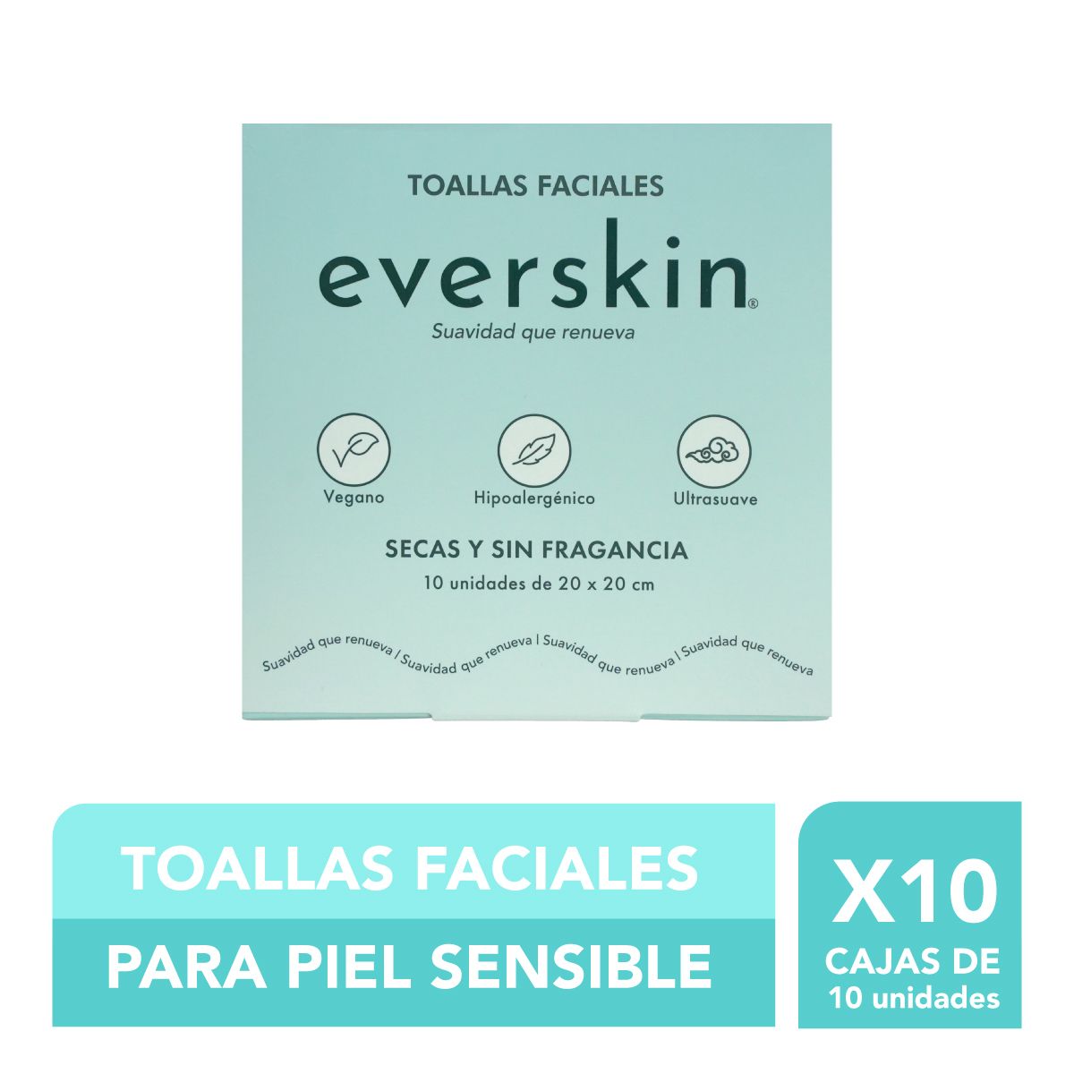 EVERSKIN - Pack 10 Toallas Faciales Premium 10 Unidades