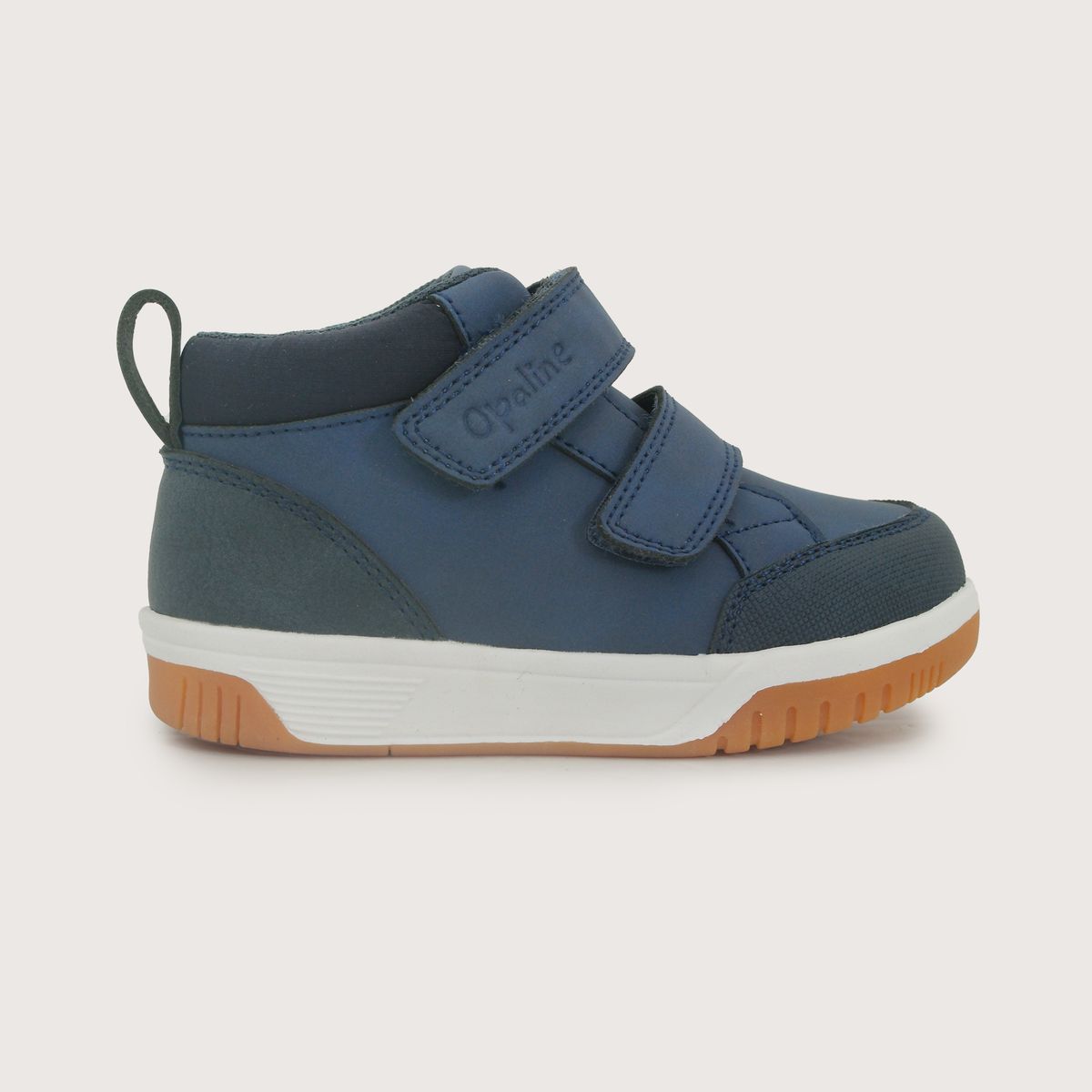 OPALINE - Zapatilla Alta Doble Velcro Azul Niño