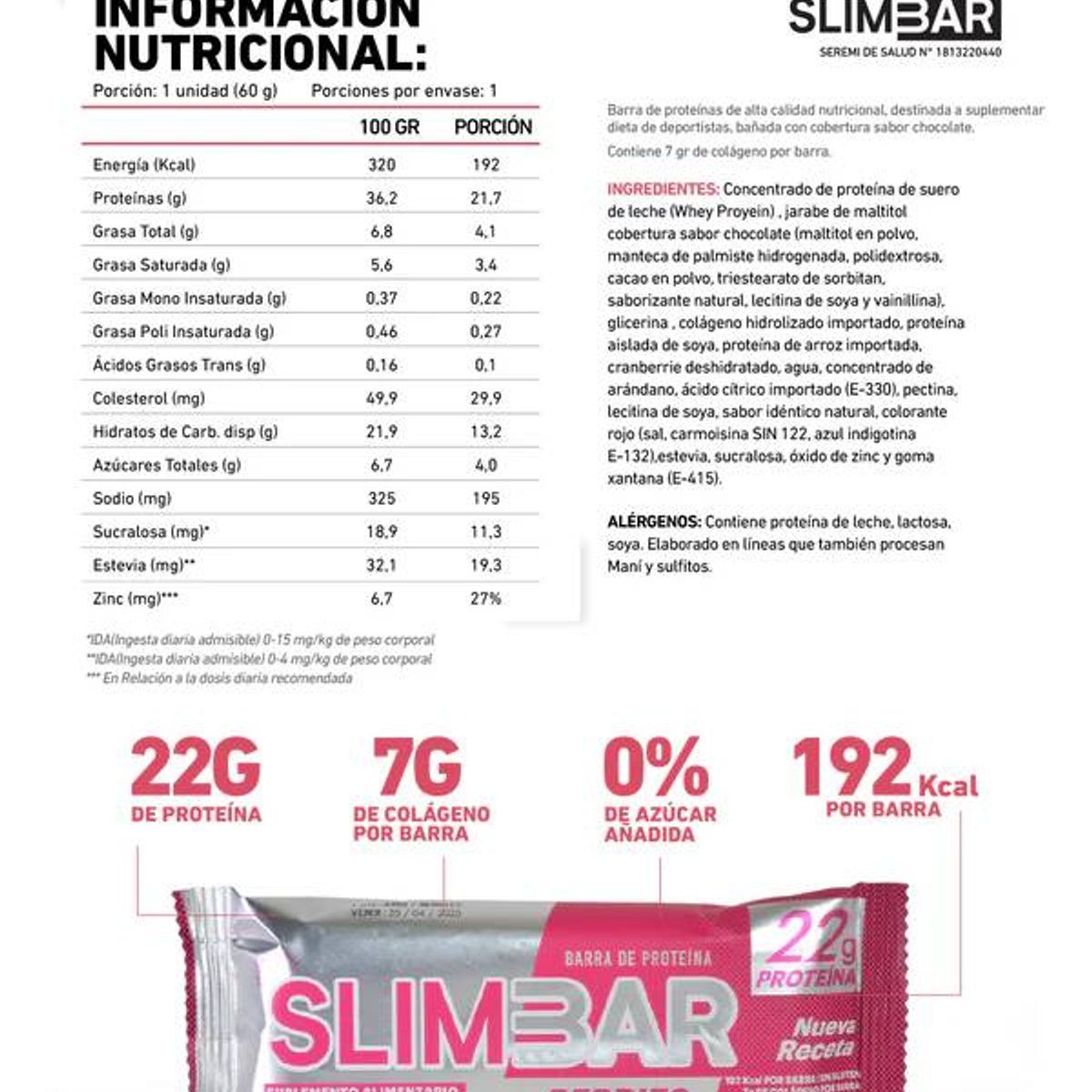 SLIMBAR - Display 12 Barritas de Proteína Slimbar 60g_ Berries