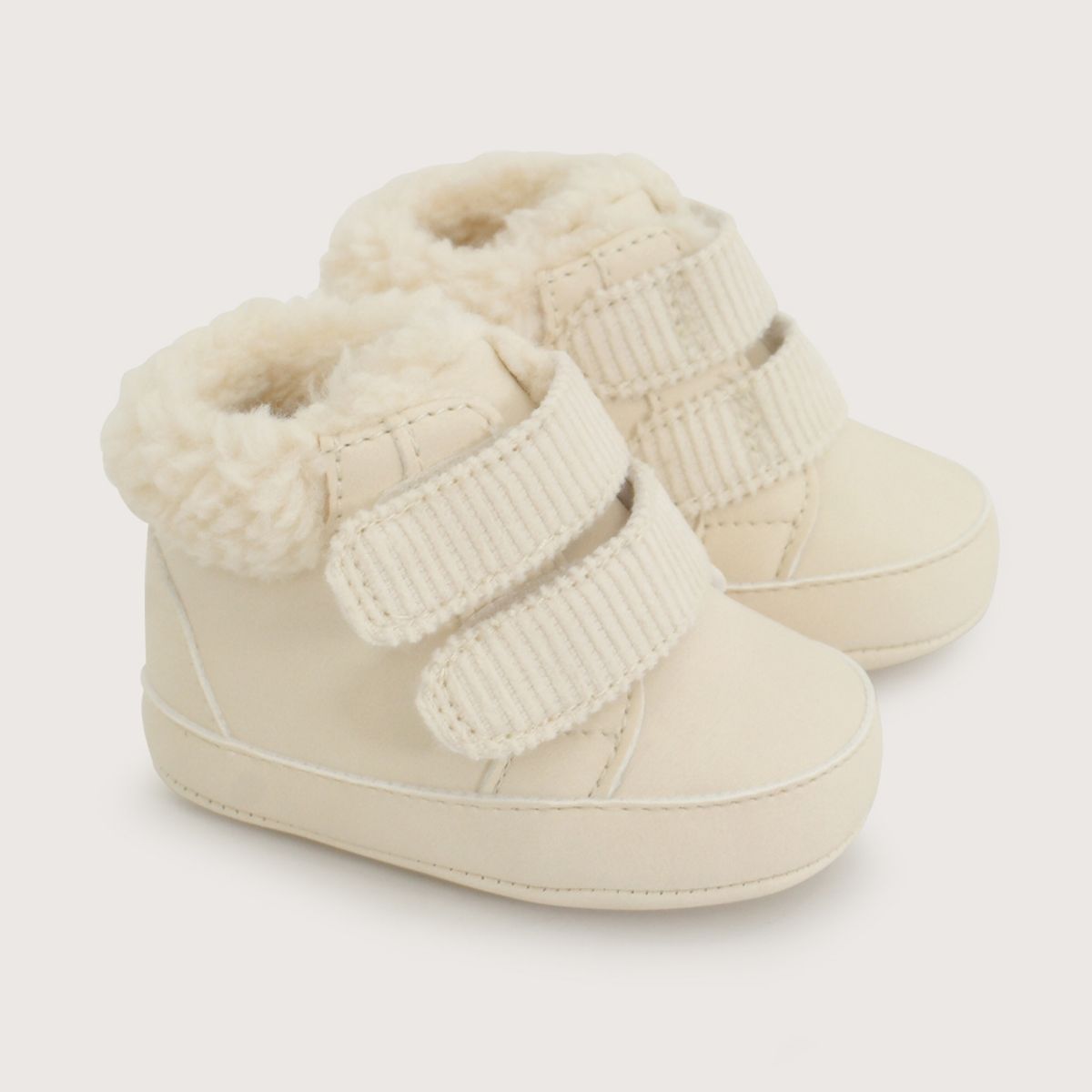 OPALINE - Botín Doble Velcro Beige Bebé