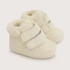OPALINE - Botín Doble Velcro Beige Bebé