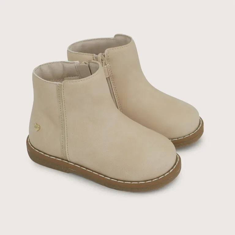 Botín Caña Alta Niña Beige