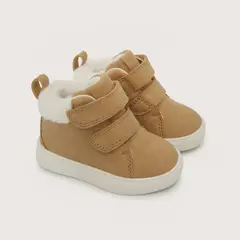 OPALINE - Zapatilla Doble Velcro Camel Niño