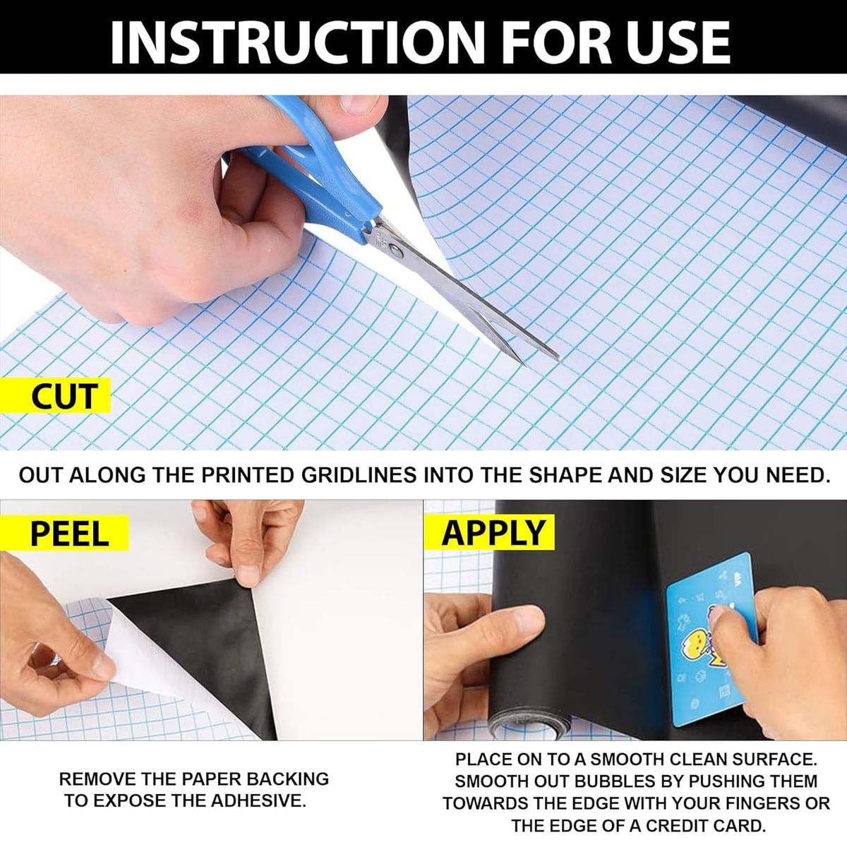 MOVI - PIZARRA  ADHESIVA  NEGRA CON TIZA