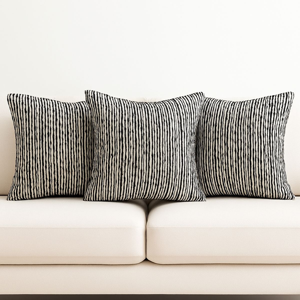 ARMONIA - Pack x3 Fundas Estilo Chenille Negra 45x45cm 785